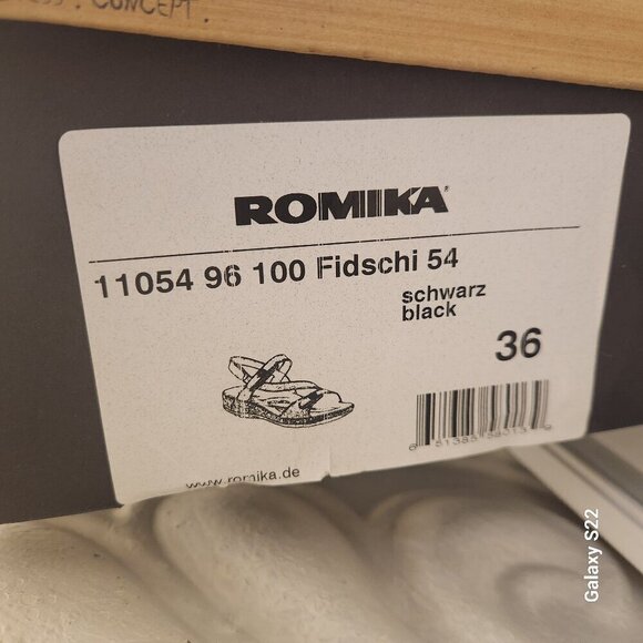 Romika "Schwarz" Black Leather Sandals. NIB. Size: EU 36/US 5-5.5 - Picture 9 of 12